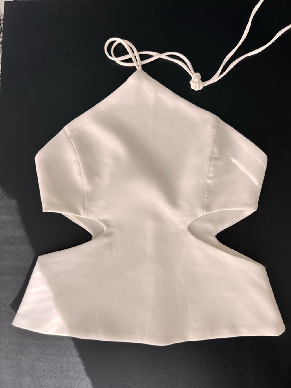 Zara Cream Structured Zip-Back Top